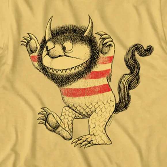 Moishe Sketch Where The Wild Things Are T-Shirt, Banana Yellow, XL, NWOT - Picture 2 of 11